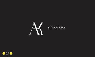 AK Alphabet letters Initials Monogram logo KA, A and K vector