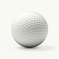 ai generado golf pelota en blanco antecedentes. deporte, juego, pasatiempo foto