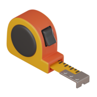 Measuring Tape Icon for Construction Tools. 3D render png