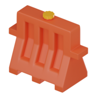 Roadblocks icon for safety and progress construction. 3D render png