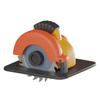 Electric Circular Saw and Blade Icon for Construction. 3D render png