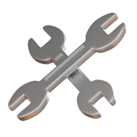 Wrench Icon for Construction and Repair. 3D render png