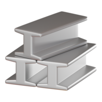 Steel beam, Metal construction and metal beam Icon. 3D render png