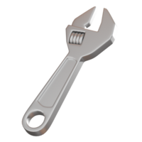 Adjustable Wrench Icon for Construction and Repairs. 3D render png