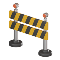 Traffic Barrier Construction Tools Icon for Safety in Progress. 3D Render png