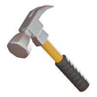 Hammer Icon for Building and Renovation Projects. 3D render png