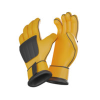 Industrial Safety, 3D Icon of Worker Gloves for Construction. 3D render png