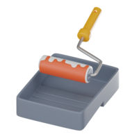 pintar rodillo icono para hogar mejora. 3d hacer png