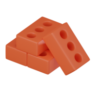 Building foundations brick construction tools for Architecture and Development. 3D render png