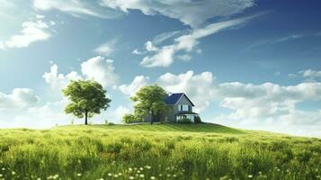 AI generated Green and environmentally friendly housing concept. AI Generated photo