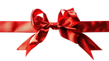 AI generated Red ribbon and bow isolated on white background. png