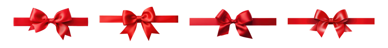 AI generated Set of Red ribbon and bow isolated on white background. png