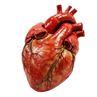 AI generated Real human heart isolated on white background png