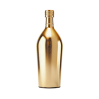 ai gegenereerd gouden fles PNG geïsoleerd Aan transparant achtergrond