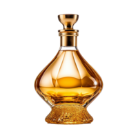 AI generated Golden bottle png isolated on transparent background