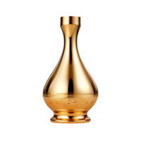 AI generated Golden bottle png isolated on transparent background