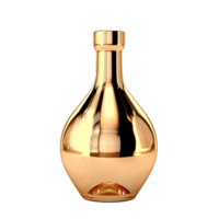 AI generated Golden bottle png isolated on transparent background