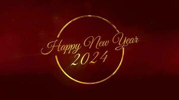 contento nuevo año ligero brillar partículas bokeh lazo poder en negro fondo, fiesta felicidades saludo fiesta contento nuevo año, celebracion concepto. 2k resolución video