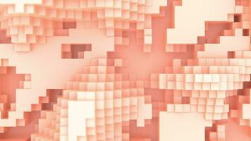 Abstract 3D background, with color of the year 2024, Peach fuzz, cubes in motion. Ideal for use as background to write text or presentations. 4k resolution. video