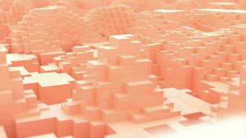 Abstract 3D background, Color of the year 2024, Peach fuzz, cubes in motion 4k. Ideal for use as background to write text or presentations. 4k resolution. video