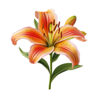 AI generated Lily flower Isolated on transparent background generative al png