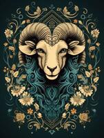 AI generated Sheep background for Eid aldha mubarak design photo