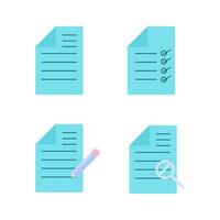 papel documentos iconos línea símbolo. archivo icono vector