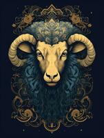 AI generated Sheep background for Eid aldha mubarak design photo