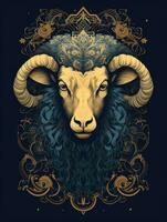 AI generated Sheep background for Eid aldha mubarak design photo