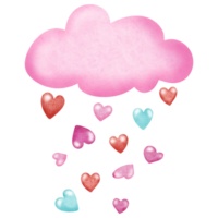 San Valentín día nube con corazones que cae png