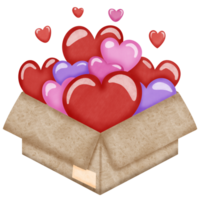 A box full of hearts png