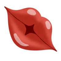 een rood lippen Aan transparant achtergrond png