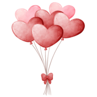 Valentine red heart balloons png