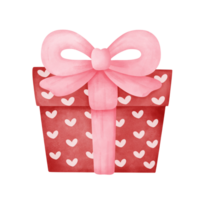 Red gift with pink ribbon png