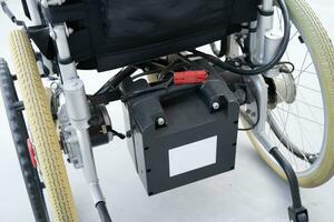 Battery of electric wheelchair for patient or people with disability people. photo