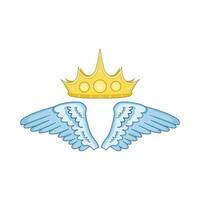 illustration of king crown and wings vector