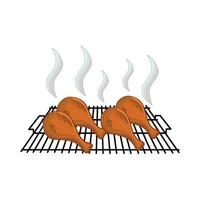 ilustración de asado pollo vector