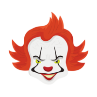 AI generated dark evil clown head halloween character png