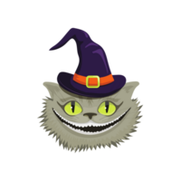 ai generiert Halloween Katzen Kostüm Party komisch Halloween Katze im Hexe Hut mit Geister png