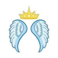 illustration of king crown and wings vector