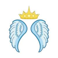 illustration of king crown and wings vector