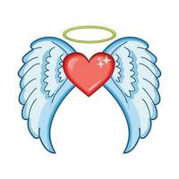 illustration of heart wings vector