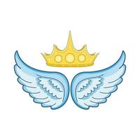 ilustración de Rey corona y alas vector