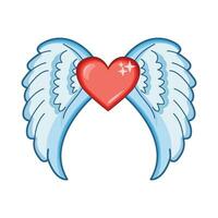 illustration of heart wings vector