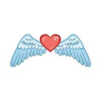 illustration of heart wings vector