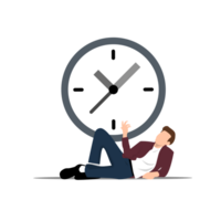 man lying on the floor with a clock on his hand png
