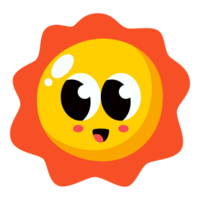 kawaii Sol desenho animado verão clima personagem ícone. png