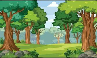 Forest scene with various forest trees vector