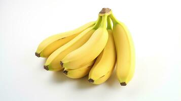 AI generated Bunch of Bananas on White Background. Fruit, Health, Healthy, Food, Vegetarian photo