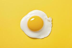 AI generated Fried egg on a yellow background. AI Generated photo